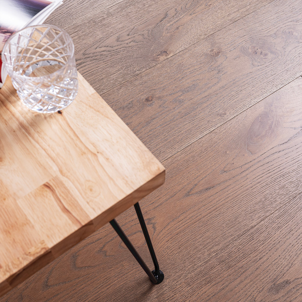 3-layer engineered oak flooring installed in a residential interior (factory-direct)